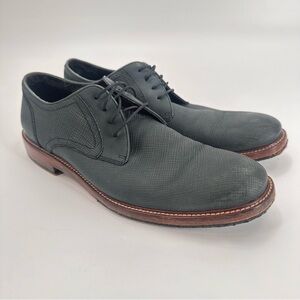 John Varvatos Leather Lace Up Oxfords Derby Shoes Grey Blue Mens Size 10